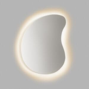 ORAL LED Backlit Mirror – Organic Bean Curved Frameless Mirror with Soft Light - DOL