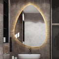 OVALIS LED Bathroom Mirror – Asymmetrical Teardrop Frameless Backlit Wall Mirror, Backlight Vanity Mirror