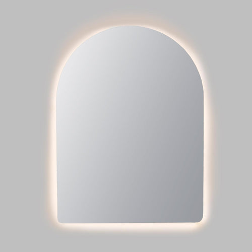 ARCH Arched LED Backlit Bathroom Mirror – Frameless Vertical Arch Mirror with Ambient Lighting