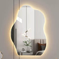 AURA Fluid Shape Modern Irregular LED Wall Mirror – Frameless Backlit with Touch Switch