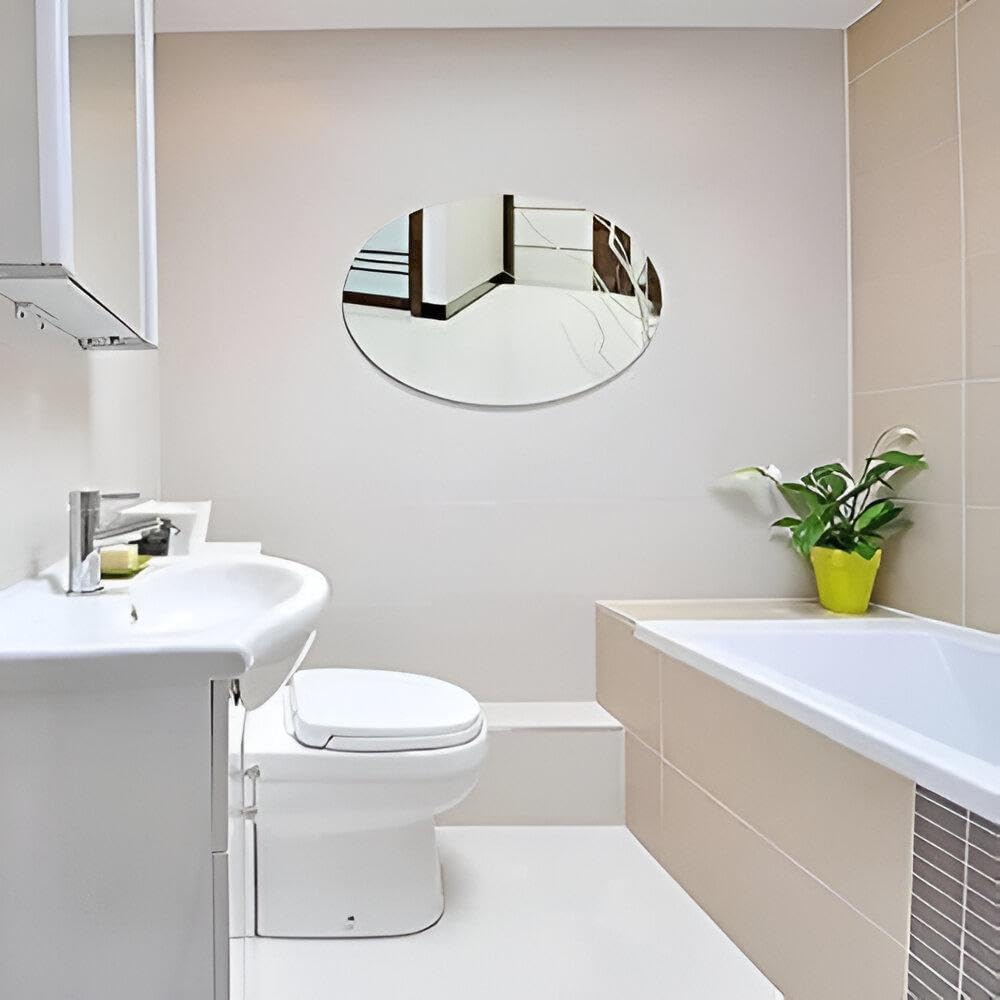 PURE Frameless Oval Mirror – Ellipse Mirror with Polished Flat Edge