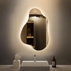 SOLACE Irregular LED Mirror – Asymmetrical Frameless Backlit Vanity Mirror, Modern Soft Ambient - DOL