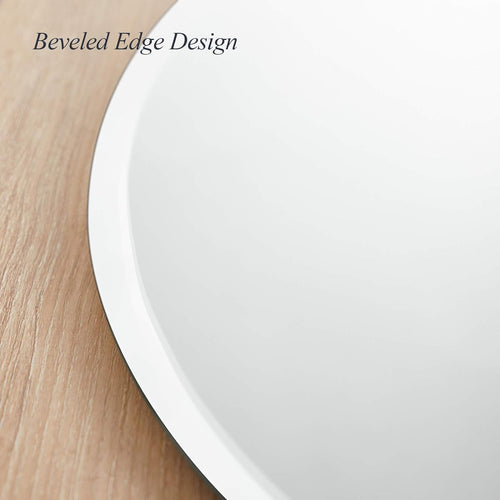 BEVES Oval Bevelled Mirror – Frameless Ellipse Mirror with Elegant 2cm Bevelled Edge