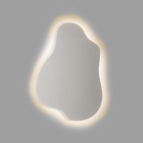 Irregular LED Mirror – Asymmetrical Frameless Backlit Vanity Mirror, Modern Soft Ambient - DOL