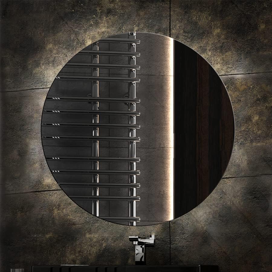 Round Mirror with Back LED Lighting