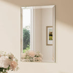 BEVELIA Rectangular Bevelled Mirror – Frameless Vanity Mirror with Elegant 3cm Slanted Bevelled Edge, Mounts Vertically or Horizontally
