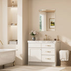 BEVELIA Rectangular Bevelled Mirror – Frameless Vanity Mirror with Elegant 3cm Slanted Bevelled Edge, Mounts Vertically or Horizontally