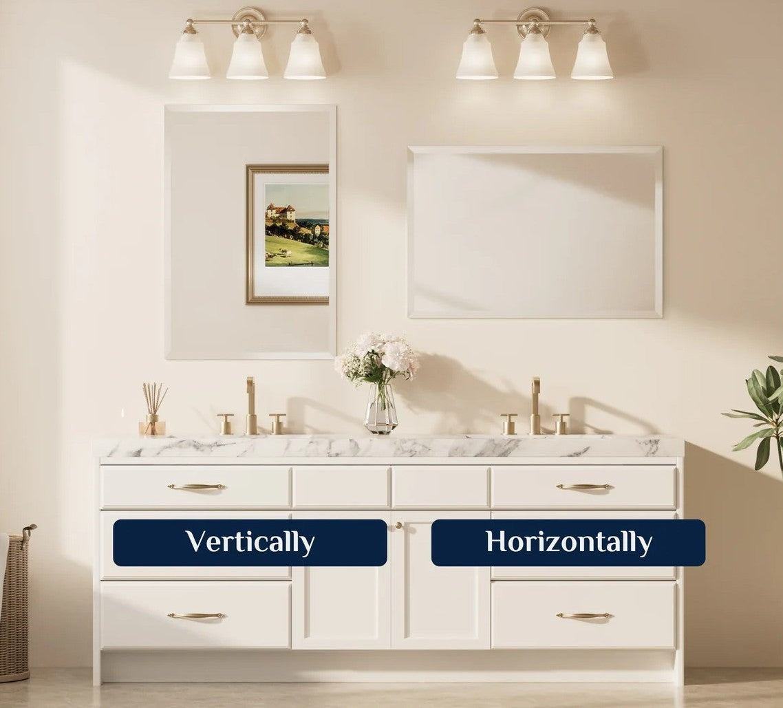 BEVELIA Rectangular Bevelled Mirror – Frameless Vanity Mirror with Elegant 3cm Slanted Bevelled Edge, Mounts Vertically or Horizontally
