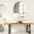 BEVES Oval Bevelled Mirror – Frameless Ellipse Mirror with Elegant 2cm Bevelled Edge