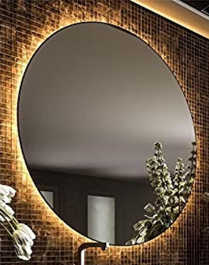Round Mirror with Back LED Lighting