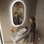 ARTIC Organic LED Vanity Mirror – Frameless Irregular Mirror with LED Soft Backlit Halo Glow