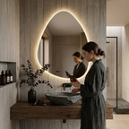 TEAR LED Bathroom Mirror – Asymmetrical Teardrop Frameless Backlit Wall Mirror, Backlight Vanity Mirror