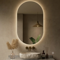 ARTIC Organic LED Vanity Mirror – Frameless Irregular Mirror with LED Soft Backlit Halo Glow