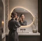 EGAL Asymmetric Organic LED Vanity Mirror – Frameless Irregular Mirror with LED Backlit