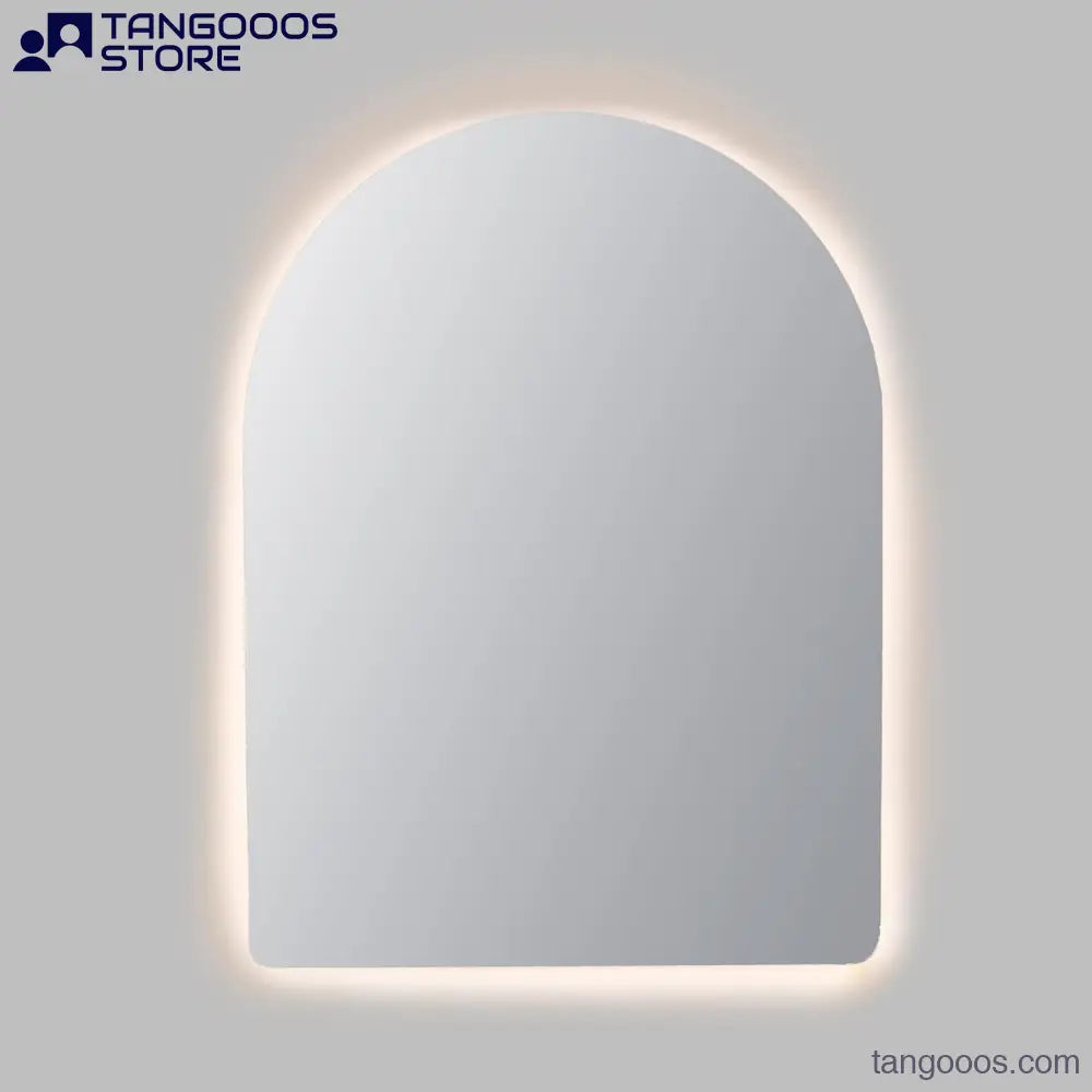 ARCH Arched LED Backlit Bathroom Mirror – Frameless Vertical Arch Mirror with Ambient Lighting - Wall Mirror