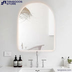 ARCH Arched LED Backlit Bathroom Mirror – Frameless Vertical Arch Mirror with Ambient Lighting - Wall Mirror