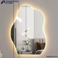 AURA Fluid Shape Modern Irregular LED Wall Mirror – Frameless Backlit with Touch Switch - Wall Mirror
