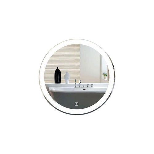 CIRC Round LED Illuminated Mirror – Circular Frameless Front-Lit & Backlit Vanity Mirror with Touch Switch