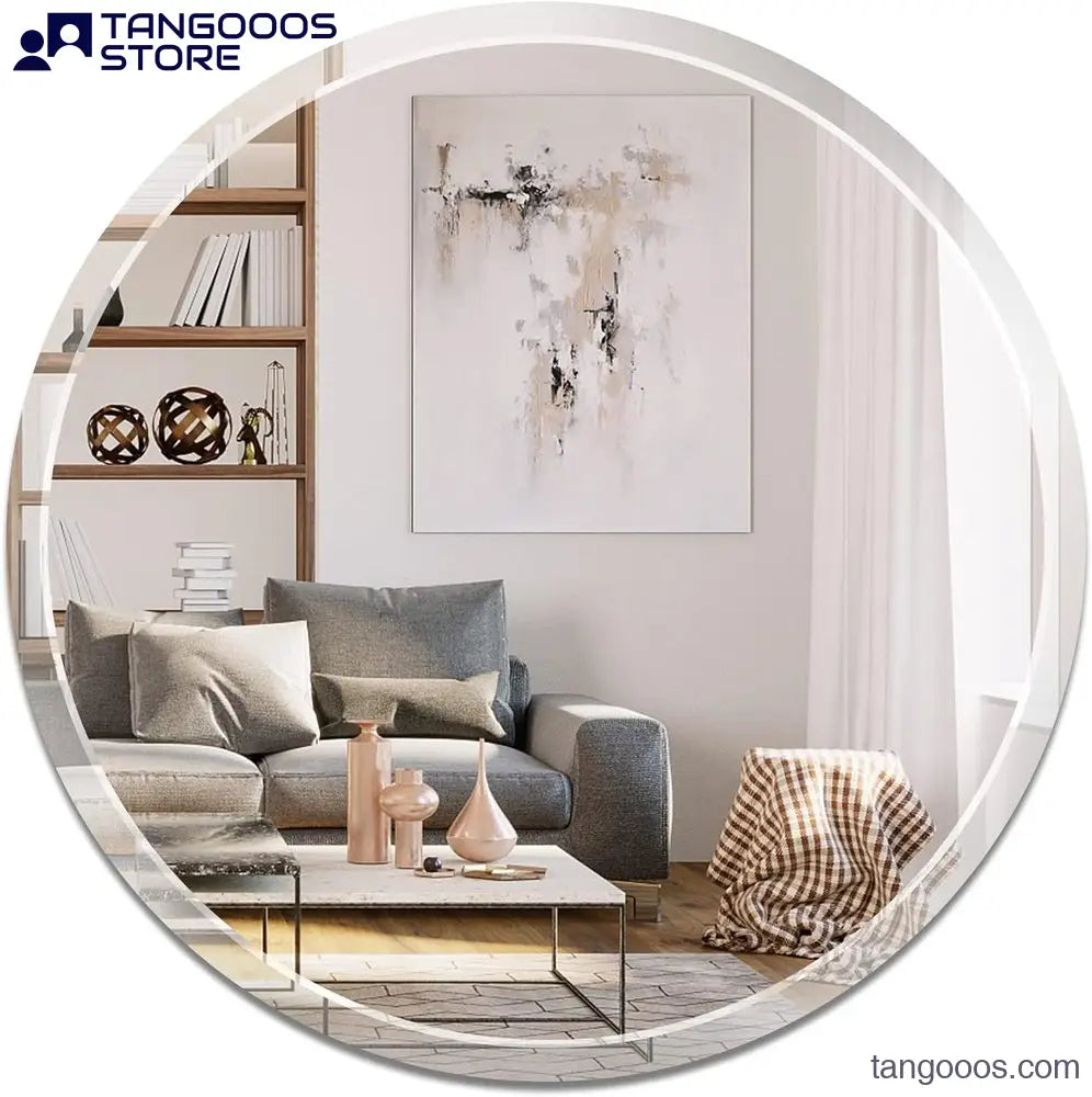 Clear Round Mirror with 2 cm Beveled edge (60 cm, 6mm)