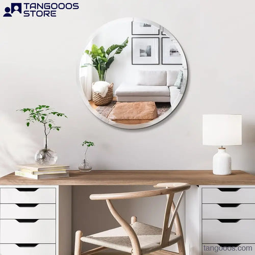 Clear Round Mirror with 2cm Beveled Edge