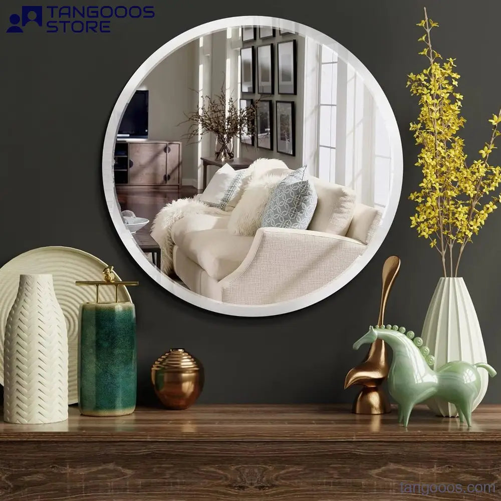 Clear Round Mirror with 2 cm Beveled edge (70 cm, 6mm)