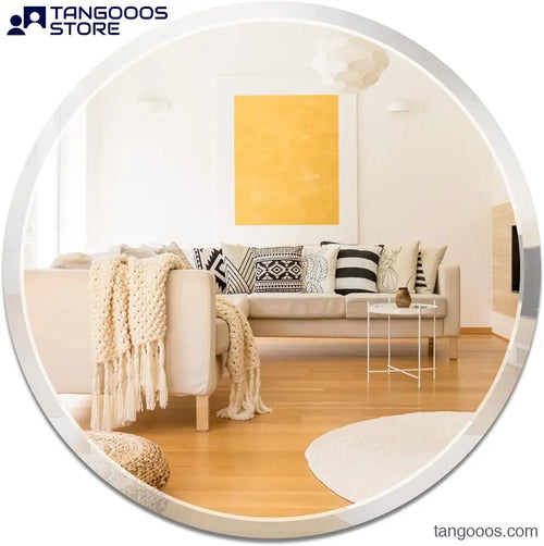 Clear Round Mirror with 2 cm Beveled edge (80 cm, 6mm)