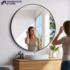 CIRCULARIS Deep-Rim Wall Mirror – Aluminium Alloy Framed Accent 4mm Mirror - Wall Mirror