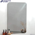 CONTOUR Frameless Rectangular Mirror with Rounded Corners – Floating Glass Vanity Mirror Vertical or Horizontal