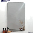 CONTOUR Frameless Rectangular Mirror with Rounded Corners – Floating Glass Vanity Mirror Vertical or Horizontal