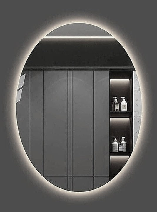 Oval Shape Mirror with Back LED Lighting - DOL, White