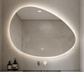 Egg Shape Mirror with Back LED Lighting with Touch Switch, White