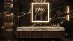 ELEGANT Rectangular LED Vanity Mirror – Frameless Mirror with Dual-Strip LED Backlighting Ambient Glow - Wall Mirror