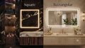 ELEGANT Rectangular LED Vanity Mirror – Frameless Mirror with Dual-Strip LED Backlighting Ambient Glow - Wall Mirror