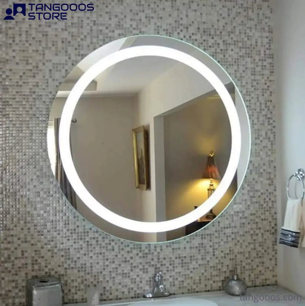 HALO Round LED Mirror – Illuminated Circular Wall Mirror with Backlit Premium Lighting - Wall Mirror