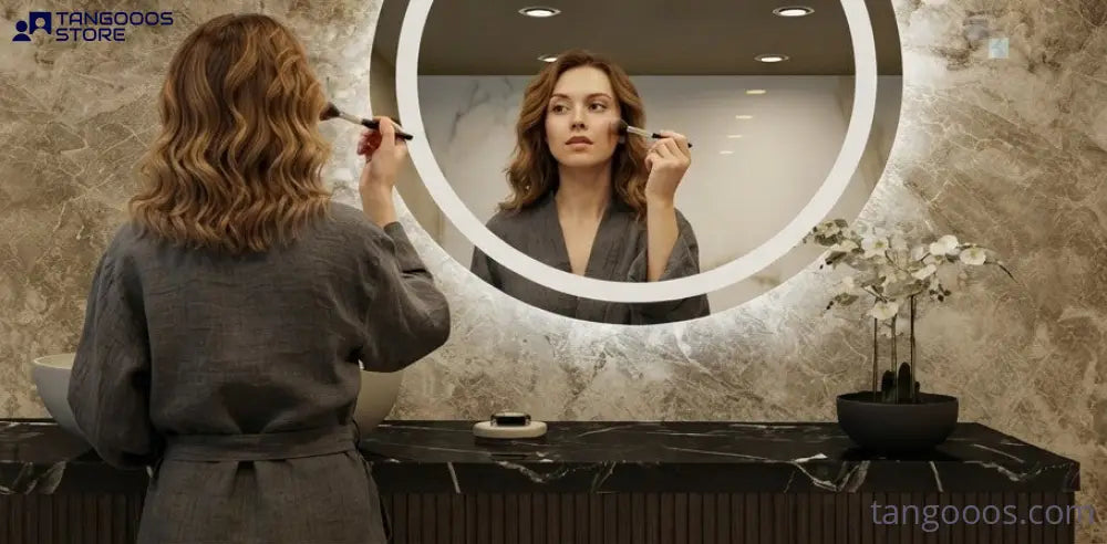 HALO Round LED Mirror – Illuminated Circular Wall Mirror with Backlit Premium Lighting - Wall Mirror