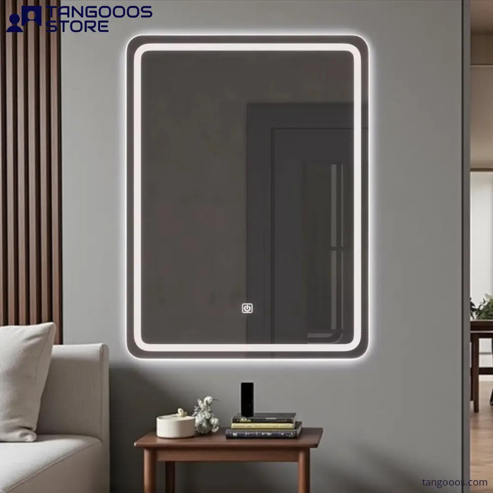 PRISM Rectangular LED Bathroom Vanity Mirror – Frontlit & Backlit Wall Mirror with Rounded Corners and Touch Sensor