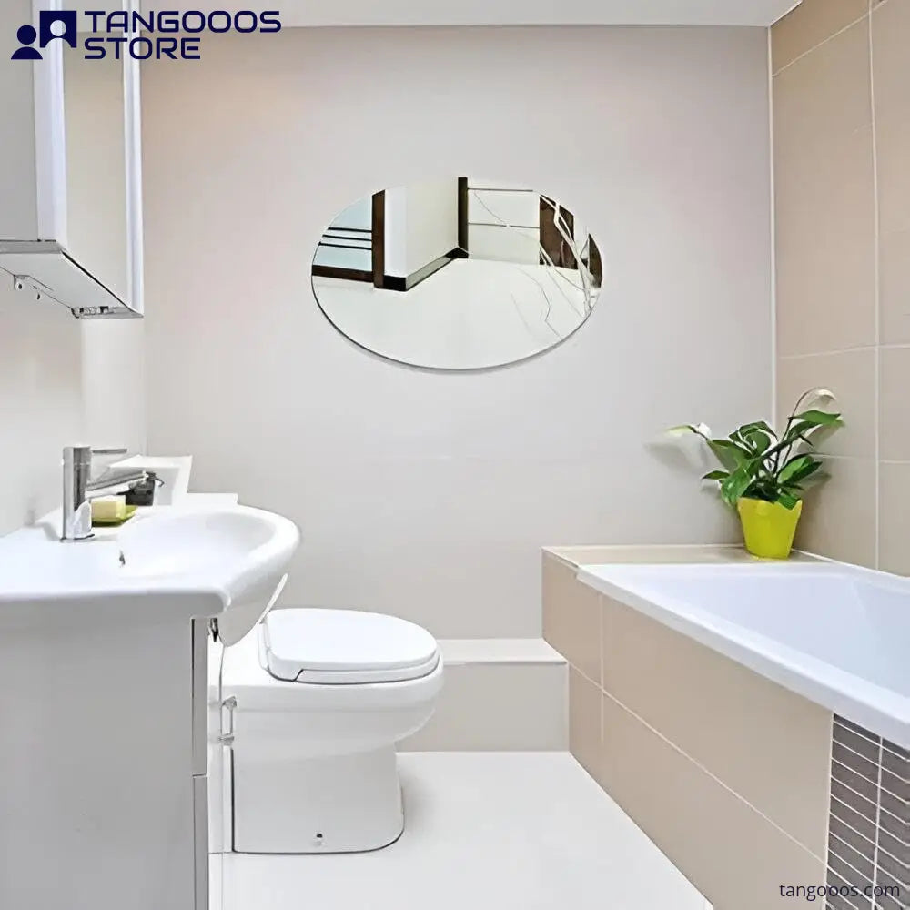 PURE Frameless Oval Mirror – Ellipse Mirror with Polished Flat Edge - Wall Mirror