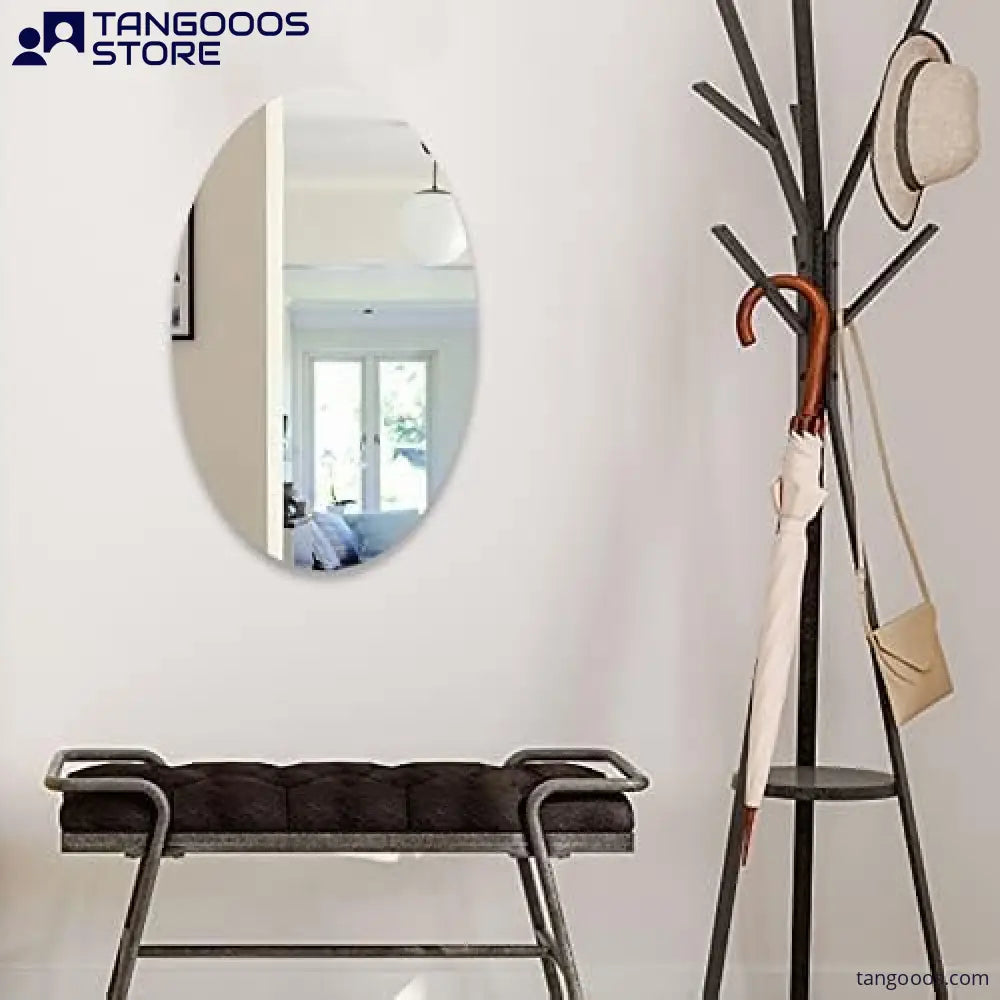 PURE Frameless Oval Mirror – Ellipse Mirror with Polished Flat Edge - Wall Mirror
