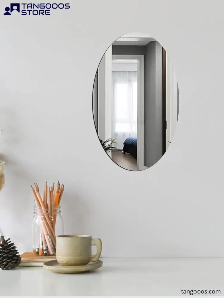 PURE Frameless Oval Mirror – Ellipse Mirror with Polished Flat Edge - Wall Mirror