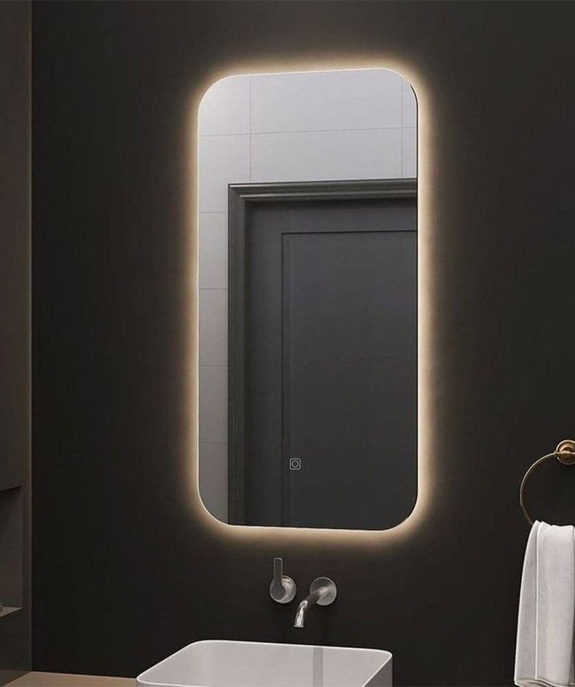 LED Bathroom Mirror with Front and Back Lighting, White LED, 60x80cm