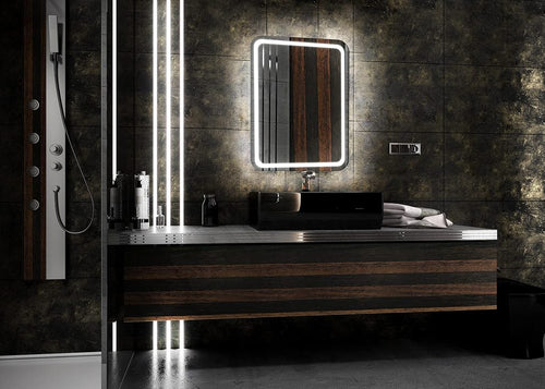 LED Bathroom Mirror with Front and Back Lighting, Warm LED