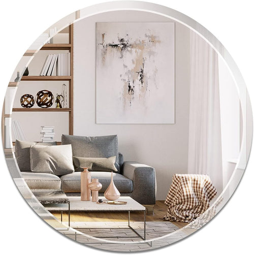 Clear Round Mirror with 2 cm Beveled edge (60 cm, 6mm)