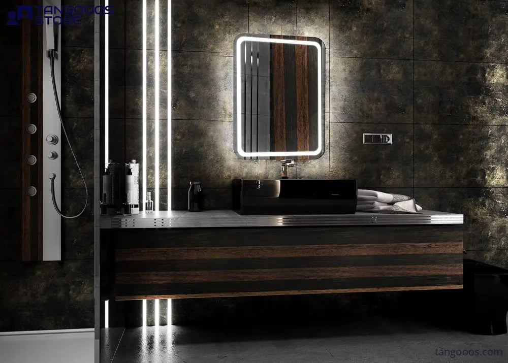 VISTA LED Illuminated Mirror – Rectangular Frameless Mirror with Soft Rounded Corners Dual Front-Lit & Backlit Lighting