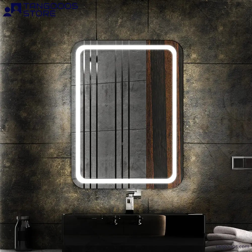 VISTA LED Illuminated Mirror – Rectangular Frameless Mirror with Soft Rounded Corners Dual Front-Lit & Backlit Lighting