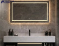 ZONTA LED Bathroom Vanity Mirror – Rectangular Frameless Mirror with Front Frosted Lighting Ambient Backlight & Touch