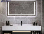 ZONTA LED Bathroom Vanity Mirror – Rectangular Frameless Mirror with Front Frosted Lighting Ambient Backlight & Touch