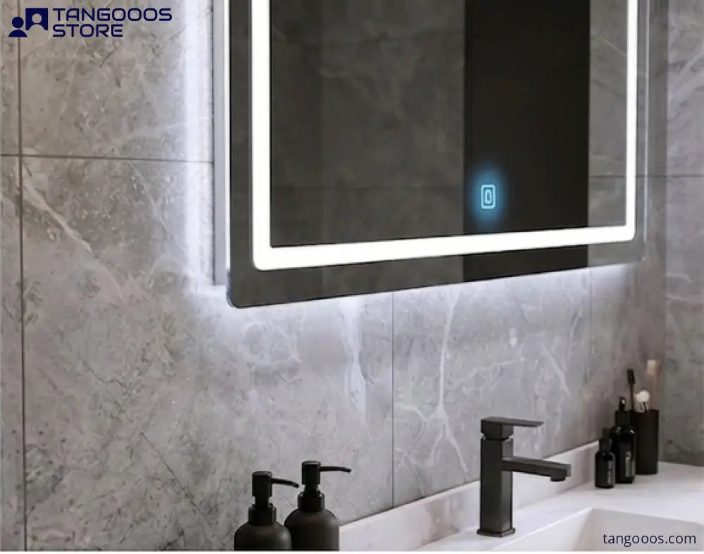 ZONTA LED Bathroom Vanity Mirror – Rectangular Frameless Mirror with Front Frosted Lighting Ambient Backlight & Touch